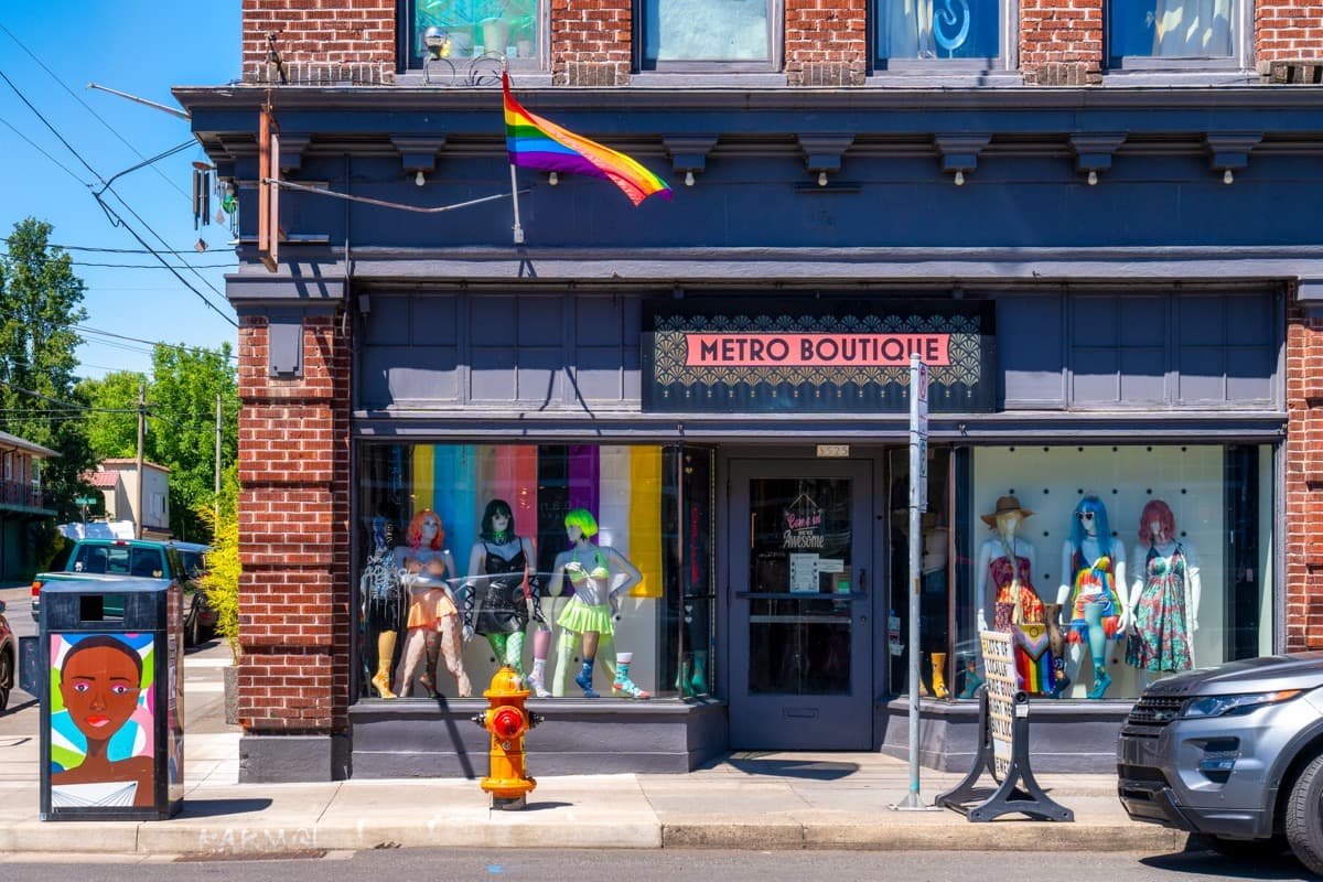 Hawthorne District street scene in Southeast Portland